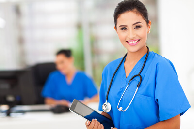 Nurse with tablet